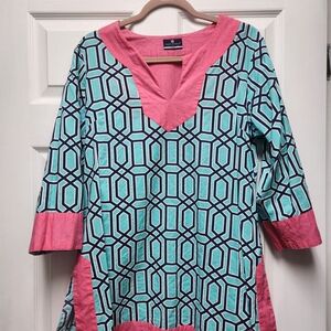 Simply Southern Blue and Pink Geometric Tunic